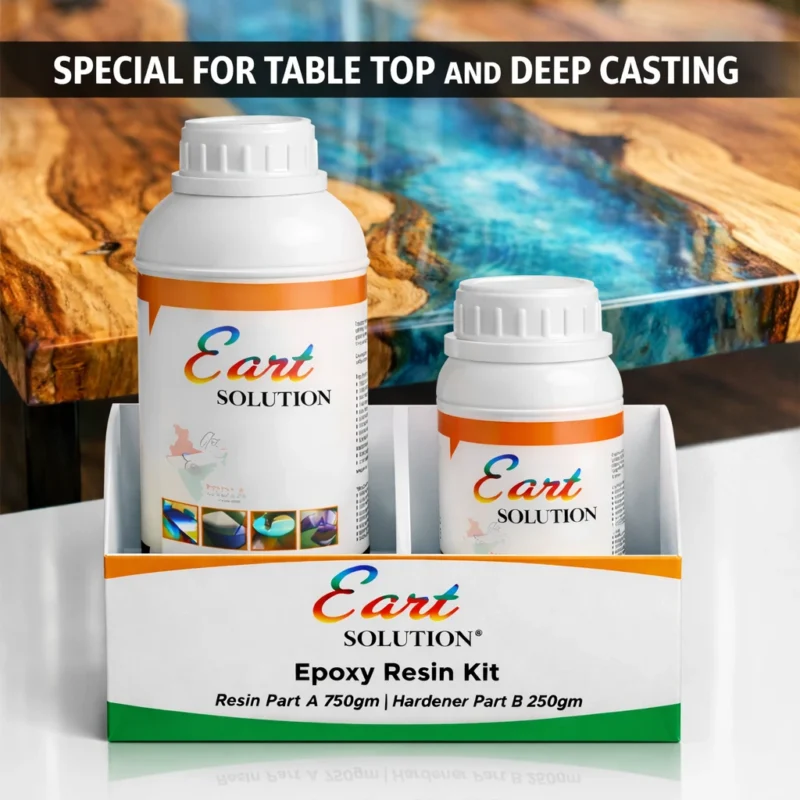 Epoxy Resin 1kg for Table Top (3:1 – 750gm Resin + 250gm Hardener)