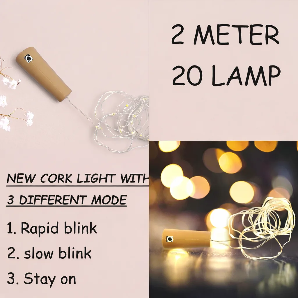 Cork Light / String Light for Resin Art 2 Meters LED String Lights Cork Light / String Light for Resin Art 2 Meters LED String Lights