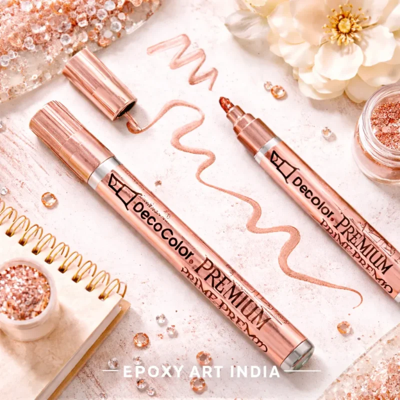 Rose Gold Deco Metallic Marker for Resin Art | Rose Gold Paint Pen for Coasters, Trays & Geode Art | Resin Art Supplies India