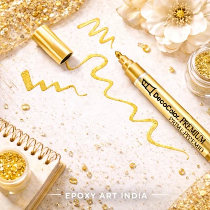 Deco Gold Metallic Marker for Resin Art | Edge Highlighting Paint Pen for Coasters, Trays & Geode Art