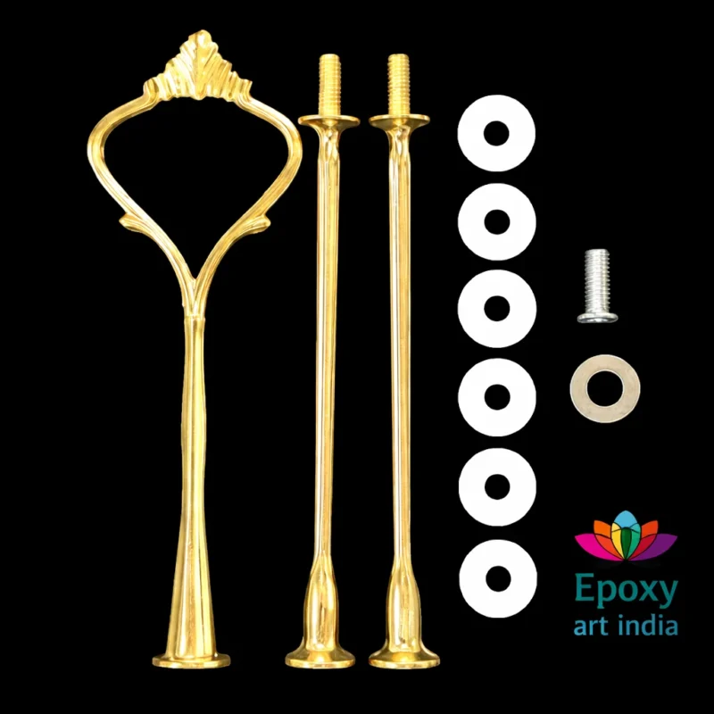 3 Tier Cake Stand Gold Crown Metal Fittings | Resin Art Cake Stand Hardware | DIY Cake Stand Accessories