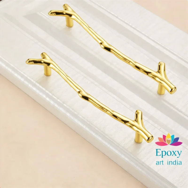Gold Branch Tray Handles for Resin Art Tray | Decorative Metal Handles for DIY Resin Serving Trays