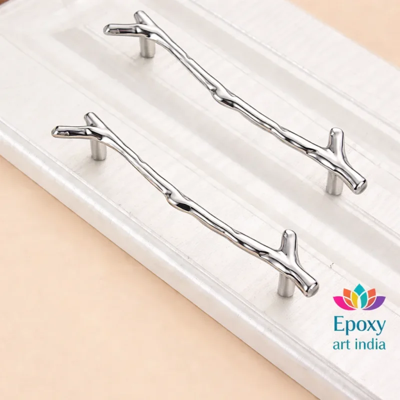 Silver Branch Tray Handles for Resin Art Tray | Decorative Metal Handles for DIY Resin Serving Trays