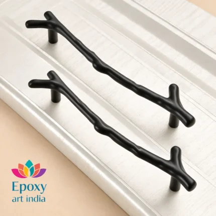 Black Branch Tray Handles for Resin Art Tray | Decorative Metal Handles for DIY Resin Serving Trays