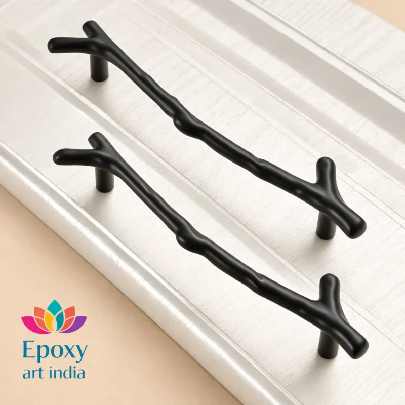 Black Branch Tray Handles for Resin Art Tray | Decorative Metal Handles for DIY Resin Serving Trays