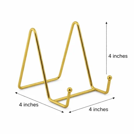 4 Inch Gold Metal Display Stand | Metal Stand for Resin Art Frames, Plates & Decorative Crafts
