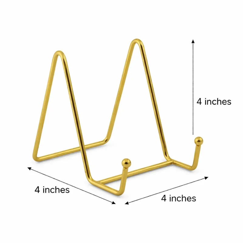 4 Inch Gold Metal Display Stand | Metal Stand for Resin Art Frames, Plates & Decorative Crafts