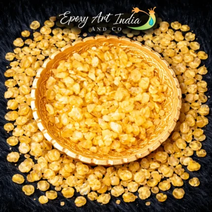 Yellow Dyed Quartz Stone Chips 100gm for Resin Art | Decorative Yellow Crystal Chips for Epoxy Resin Crafts