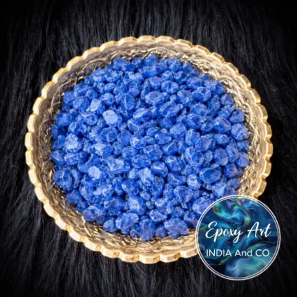 Dark Blue Dyed Quartz Stone Chips 100gm for Resin Art | Decorative Blue Crystal Chips for Epoxy Resin Crafts