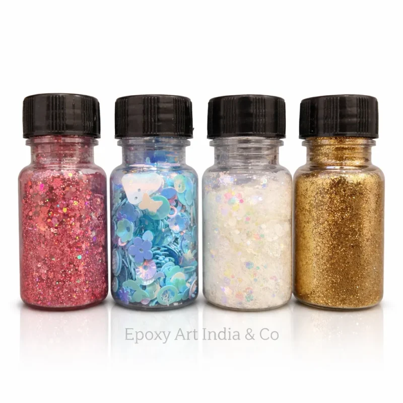 Chunky Glitter Set of 4 – Holographic Mix for Resin Art, Nail Art & DIY Crafts (1212gs) 10gm each