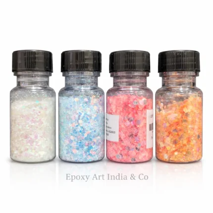 Chunky Glitter Set of 4 (GIC44) – Holographic Mix for Resin Art, Nail Art & DIY Crafts | 10gm Each