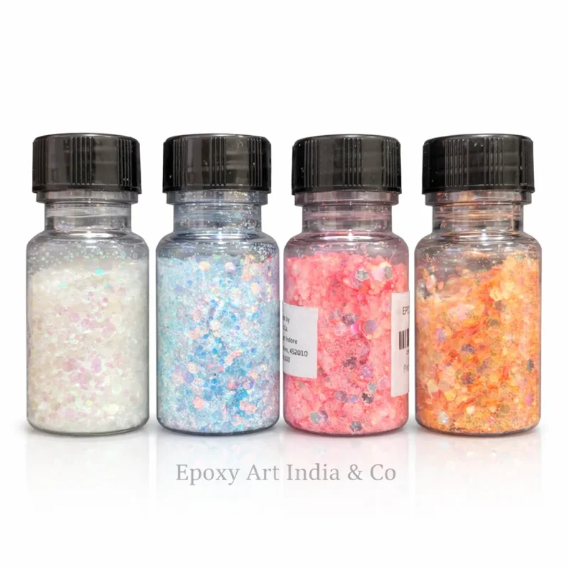 Chunky Glitter Set of 4 (GIC44) – Holographic Mix for Resin Art, Nail Art & DIY Crafts | 10gm Each