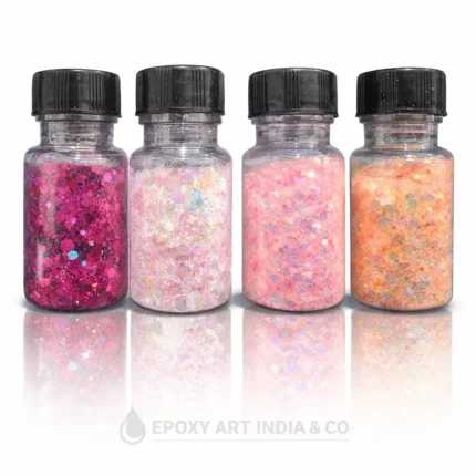Chunky Glitter Set of 4 (1212GS) – Holographic Mix for Resin Art, Nail Art & DIY Crafts | 10gm Each
