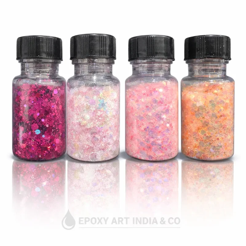 Chunky Glitter Set of 4 (1212GS) – Holographic Mix for Resin Art, Nail Art & DIY Crafts | 10gm Each