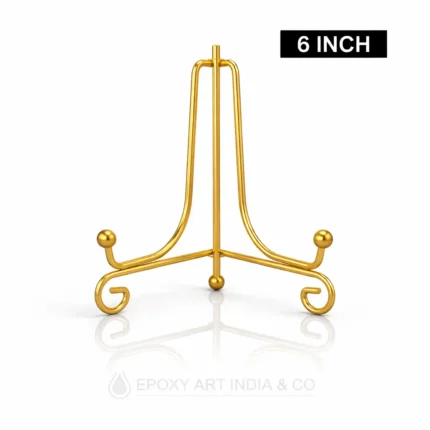 6 Inch Gold Metal Folding Stand for Display | Adjustable Stand for Resin Art Frames, Plates & Crafts