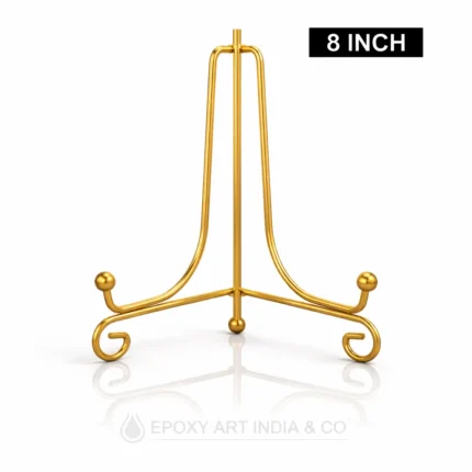 8 Inch Gold Metal Folding Stand for Display | Adjustable Stand for Resin Art Frames, Plates & Crafts