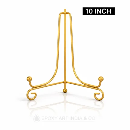 10 Inch Gold Metal Folding Stand for Display | Adjustable Stand for Resin Art Frames, Plates & Crafts