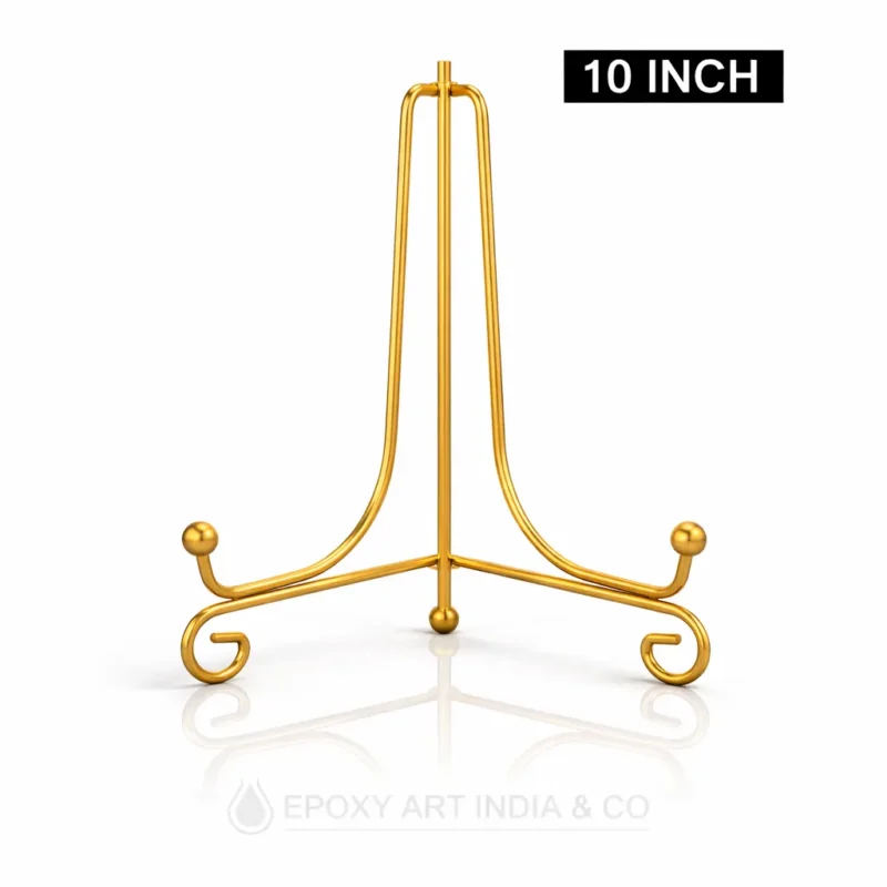 10 Inch Gold Metal Folding Stand for Display | Adjustable Stand for Resin Art Frames, Plates & Crafts