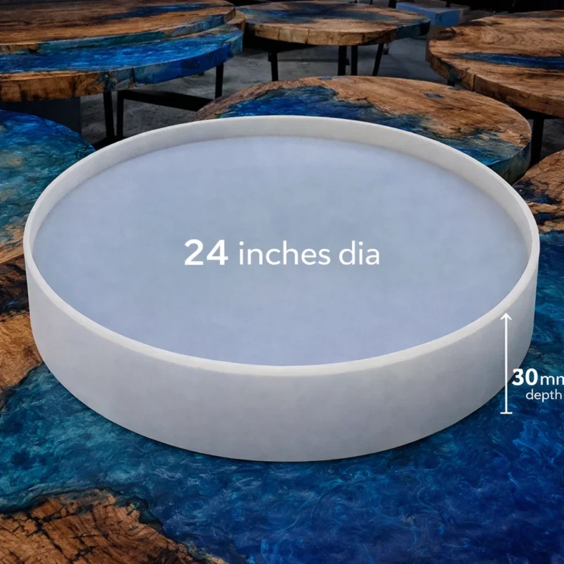 Table Top 24-Inch Big Round Resin Mold – Silicone Mold for DIY Table Tops (30mm Deep)