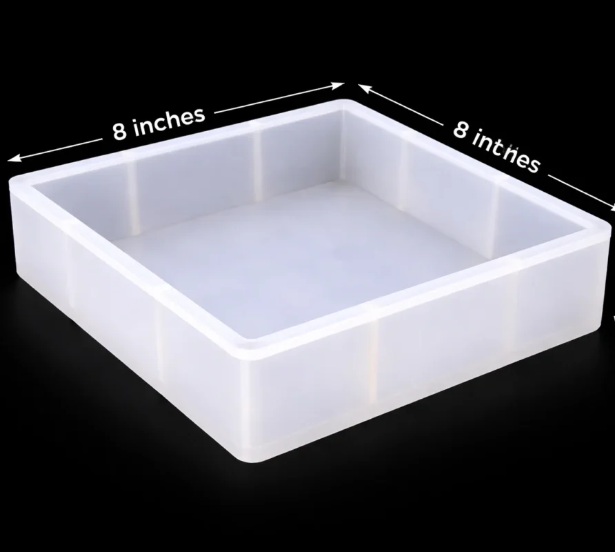 8″ × 8″ Square Deep Casting Silicone Mold (50mm Deep) for Resin Art