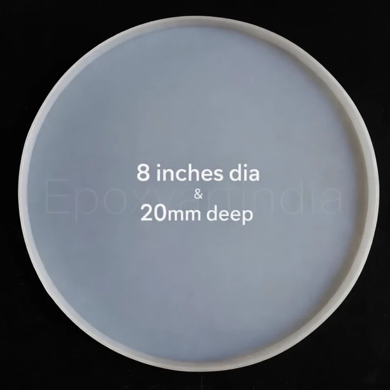 8-Inch Plain Round Silicone Mold (20mm Deep) for Resin Art, Clocks & Trays