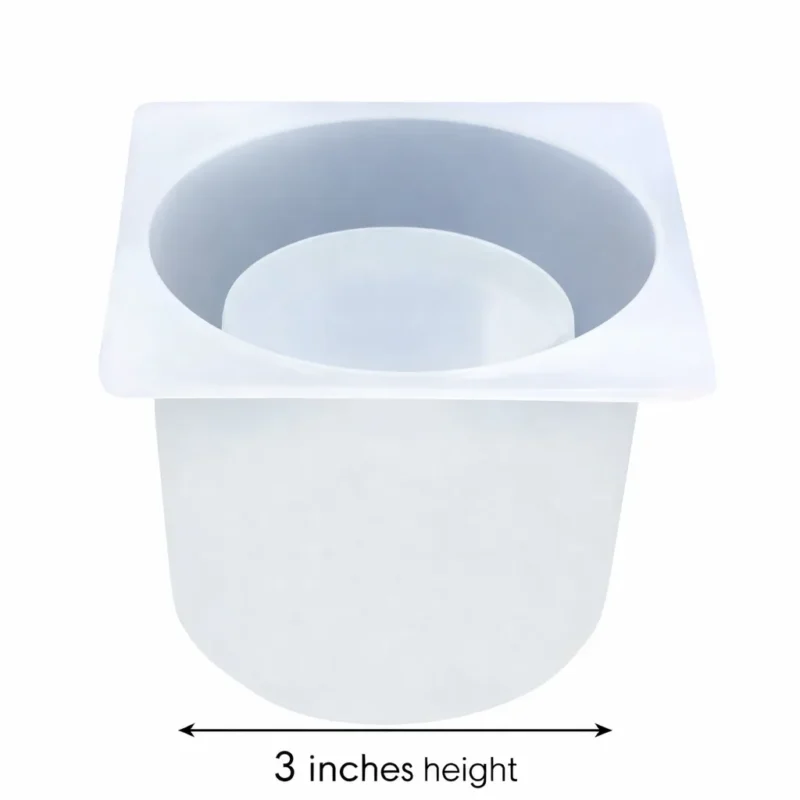 Round Flower Pot Silicone Mold – 3 Inch Resin Planter Casting Mold for Resin Art