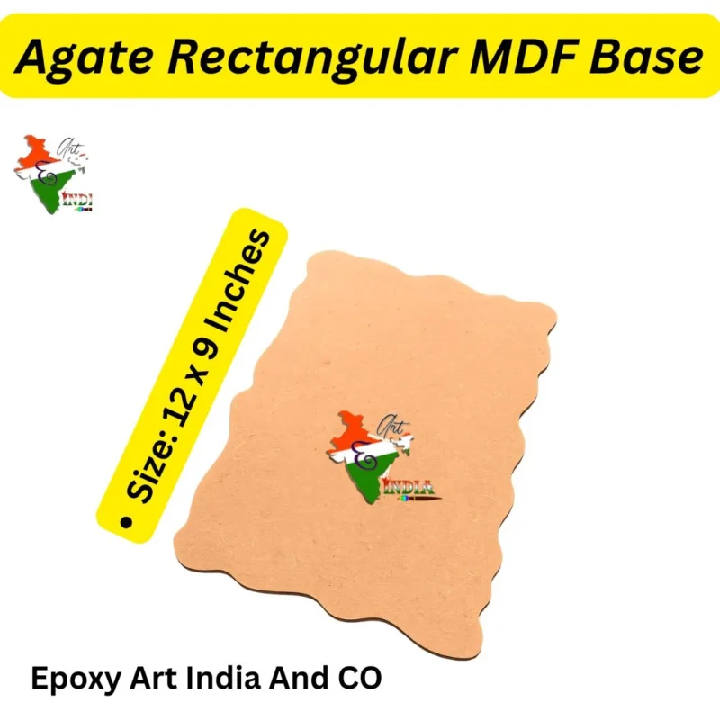 Agate Rectangular MDF Base 12x9 Inch (8mm Thick) for Resin Art | Tray, Name Plate & Wall Art DIY Board