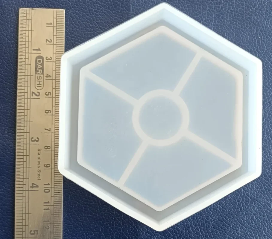 Hexagon Trinket & Coaster Silicone Mold for Resin Art – 5 Inches