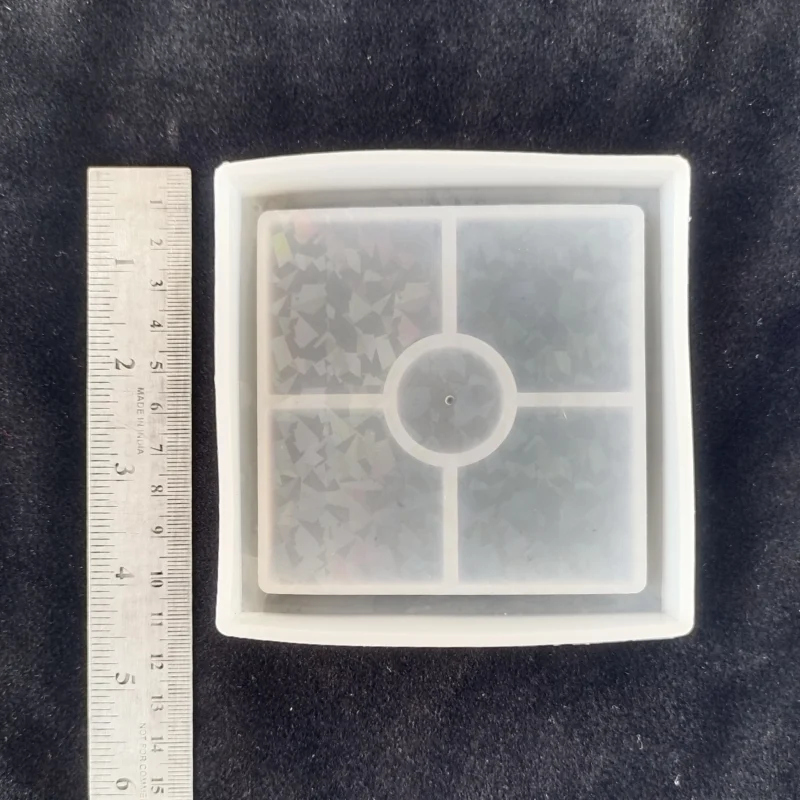 Holographic Square Trinket Coaster Mould | Silicone Resin Mold for Trinket Tray, Coaster & Jewelry Holder