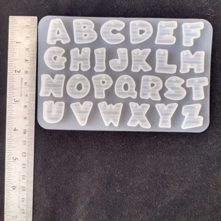 Small Blocky Striped Letters Mold | Silicone Resin Mold for Letters