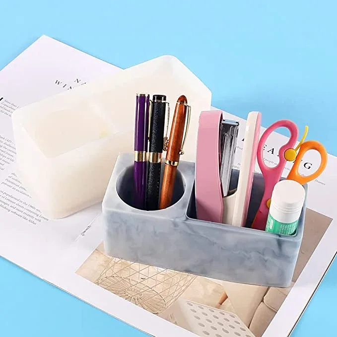 Pen Holder & Storage Box Silicone Mold for Resin Art