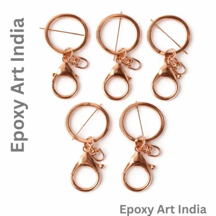 Rose Gold Lobster Key Chain Hooks Set of 5 for Resin Art | Metal Lobster Clasp for Keychains | DIY Resin Craft Supplies India