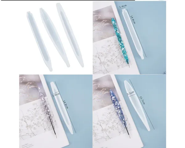 Set of 3 Pen Mold for Resin Art | Silicone Pen Mould for DIY Epoxy