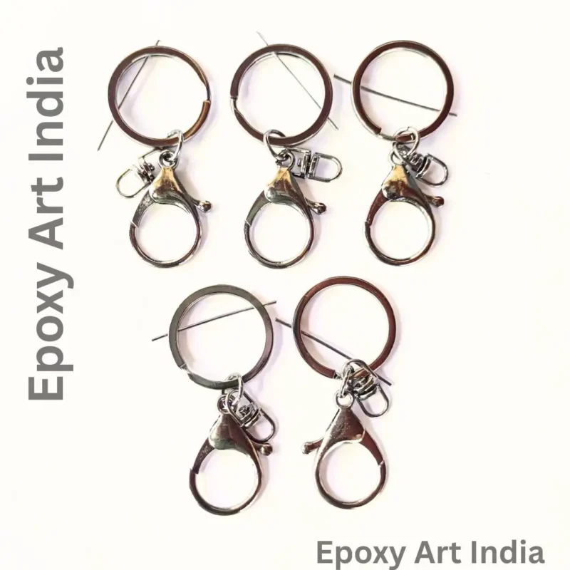 Lobster Key Chain Hooks Set of 5 for Resin Art BLACK | Metal Lobster Clasp for Keychains | DIY Resin Craft Supplies India