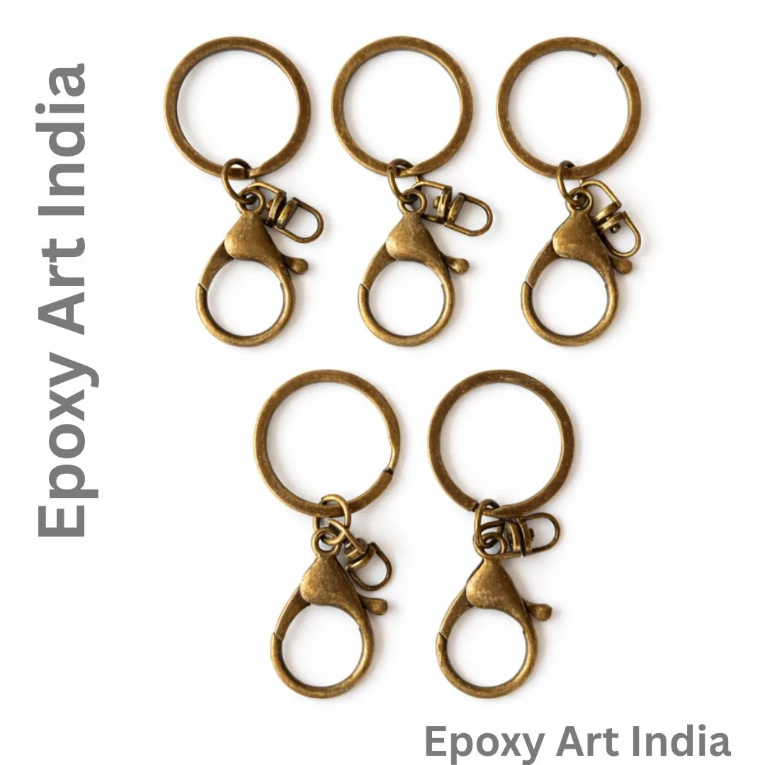 Lobster Key Chain Hooks Set of 5 for Resin Art | Antique Bronze Metal Lobster Clasp for Keychains | DIY Resin Craft Supplies India Lobster Key Chain Hooks Set of 5 for Resin Art | Antique Bronze Metal Lobster Clasp for Keychains | DIY Resin Craft Supplies India