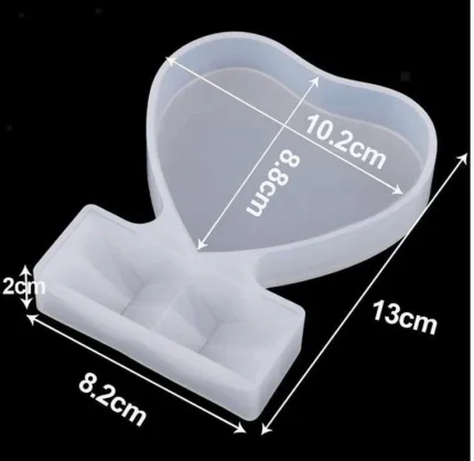 Heart-Shaped Photo Frame Mold for Resin Art – 14 × 10 × 3 cm