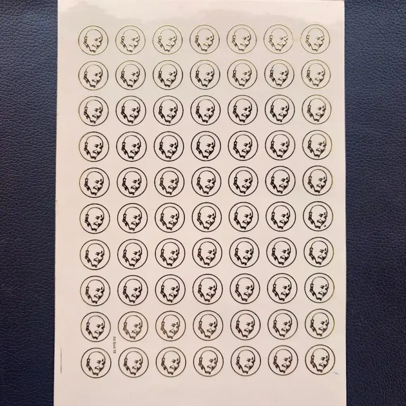 Guruji Small Gold Embossed Sticker Sheet for Resin Art (Size A5)