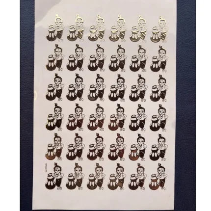 Little Krishna Embossed Gold Sticker Sheet for Resin Art (Size A5)