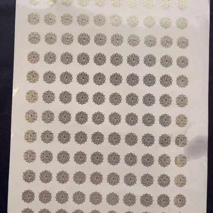 Om & Flower Design Rakhi Gold Embossed Sticker Sheet for Resin Art (Size A4)