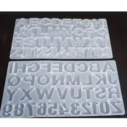 Alphabet Silicone Mold with Keychain Hole – Back Pour for Resin Art