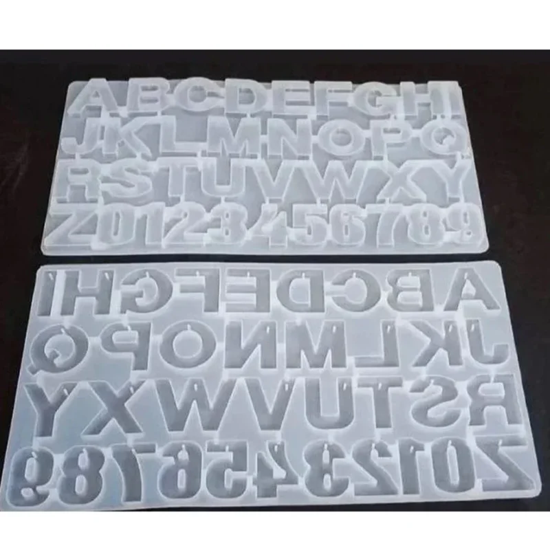 Alphabet Silicone Mold with Keychain Hole – Back Pour for Resin Art