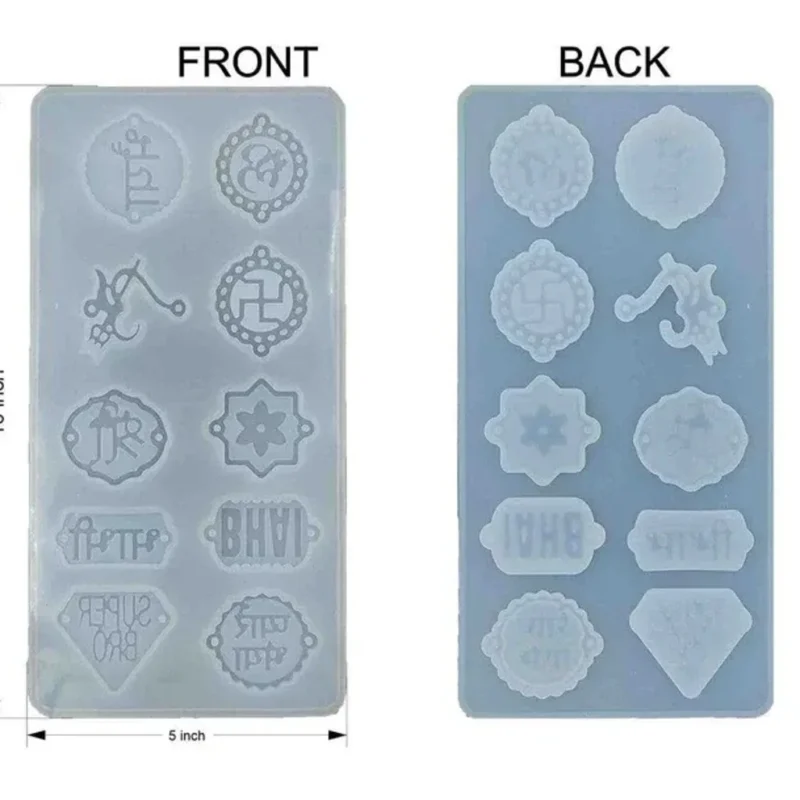 10 Cavity Rakhi Mould for Resin Art | Silicone Rakhi Mold for DIY Epoxy