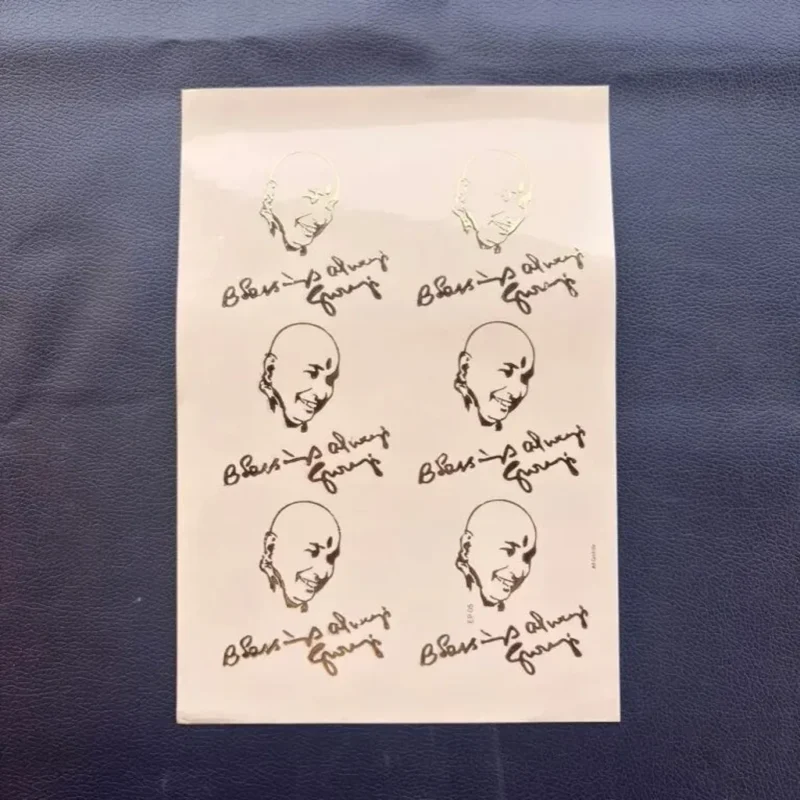 Guruji Sign Gold Embossed Sticker Sheet for Resin Art (Size A5)