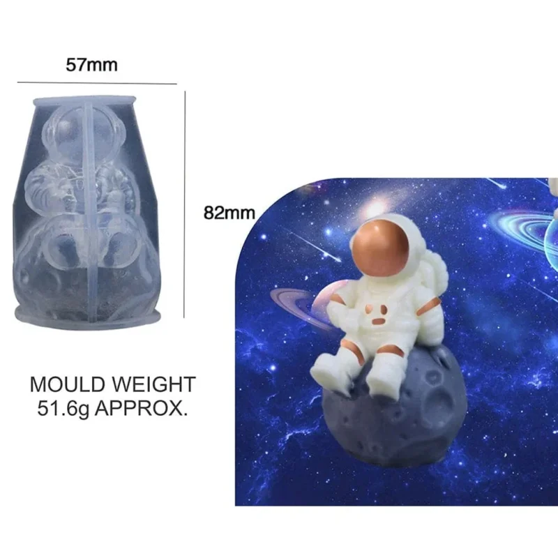 Seating Astronaut Candle Mould | Silicone Candle Mold for DIY Wax