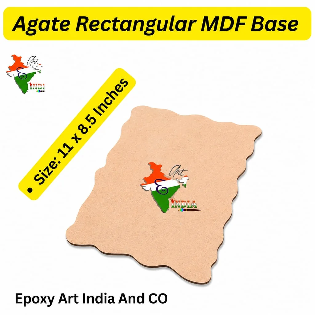 Agate Rectangular MDF Base 11.5 x 8.5 Inch (8mm Thick) for Resin Art | Tray, Name Plate & Wall Art DIY Board Agate Rectangular MDF Base 11.5 x 8.5 Inch (8mm Thick) for Resin Art | Tray, Name Plate & Wall Art DIY Board