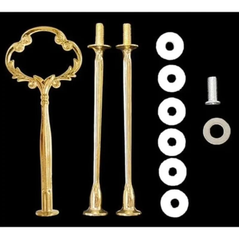 3 Tier Cake Stand Gold Metal Fittings | Resin Art Cake Stand Hardware | DIY Cake Stand Accessories