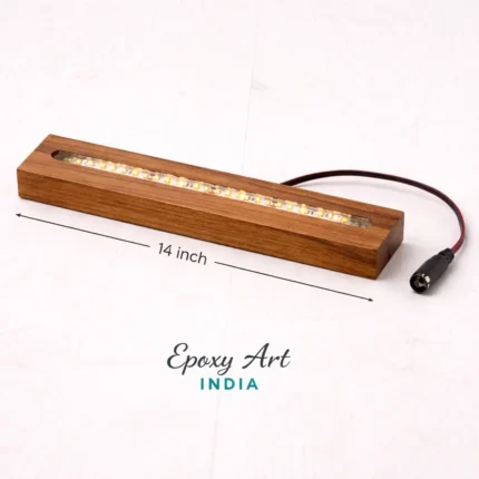 14 Inch Teak Wooden LED Base for Resin Art | Epoxy Lamp Light Base | LED Display Stand