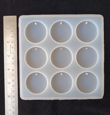 9 Cavity Round Keychain Mold for Resin Art – Silicone Mold for DIY Crafts