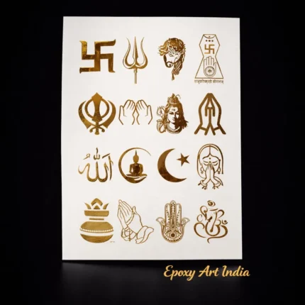 Mix God Sign Embossed Gold Stickers for Resin Art