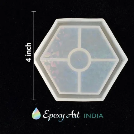 Holographic Hexagon Resin Trinket & Coaster Silicone Mould